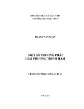 Luận văn Một số phương pháp giải phương trình hàm