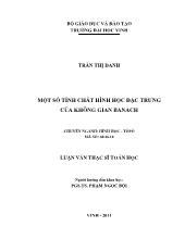 Luận văn Một số tính chất hình học đặc trưng của không gian Banach