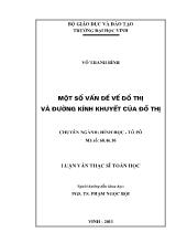 Luận văn Một số vấn đề về đồ thị và đường kính khuyết của đồ thị