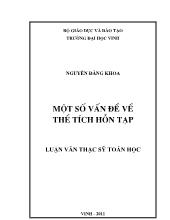 Luận văn Một số vấn đề về thể tích hỗn tạp