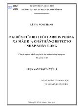 Luận văn Nghiên cứu đo tuổi carbon phóng xạ mẫu địa chất bằng đetectơ nhấp nháy lỏng