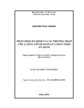 Luận văn Phân phối ổn định và các phương pháp ước lượng chỉ số đuôi của phân phối ổn định