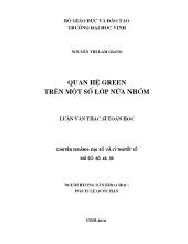 Luận văn Quan hệ Green trên một số lớp nửa nhóm