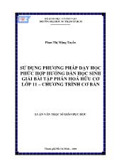 Luận văn Sử dụng phương pháp dạy học phức hợp hướng dẫn học sinh giải bài tập phần hoá hữu cơ lớp 11 – chương trình cơ bản