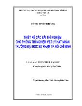 Luận văn Thiết kế các bài thí nghiệm cho phòng thí nghiệm vật lý hạt nhân trường đại học sư phạm Thành Phố Hồ Chí Minh