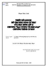 Luận văn Thiết kế e- Book hỗ trợ khả năng tự học của học sinh lớp 12 chương đại cương về kim loại chương trình cơ bản