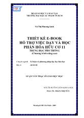 Luận văn Thiết kế e-Book hỗ trợ việc dạy và học phần hóa hữu cơ 11 trung học phổ thông (chương trình nâng cao)