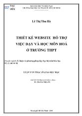 Luận văn Thiết kế website hỗ trợ việc dạy và học môn hoá ở trường trung học phổ thông