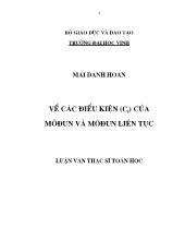 Luận văn Về các điều kiện Ci của môđun và môđun liên tục