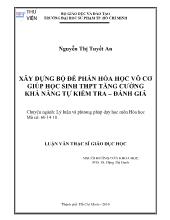 Luận văn Xây dựng bộ đề phần hóa học vô cơ giúp học sinh trung học phổ thông tăng cường khả năng tự kiểm tra – đánh giá