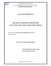 Luận văn Xây dựng nội dung bồi dưỡng giáo viên hóa trung học phổ thông