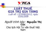 Luật thuế giá trị gia tăng - Nguyễn Thị Cúc