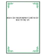 Báo cáo Thẩm định và đề xuất đầu tư dự án