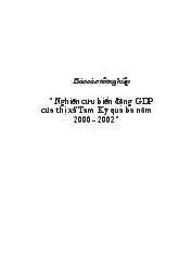 Báo cáo Tốt nghiệp Tìm hiểu nghiên cứu biến động GDP của thị xã Tam Kỳ qua ba năm 2000 - 2002