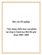 Báo cáo Tốt nghiệp Tìm hiểu xây dựng chiến lược sản phẩm tại công ty bánh kẹo Hải Hà giai đoạn 2005- 2008