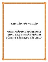 Chuyên đề Nghiên cứu biện pháp đẩy mạnh hoạt động tiêu thụ sản phẩm ở công ty bánh kẹo Hải Châu