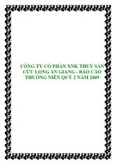 Công ty cổ phần xuất nhập khẩu thuỷ sản Cửu Long An Giang - Báo cáo Thường niên quý 2 năm 2009