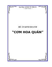 Đề án Kinh doanh cơm hoa quán