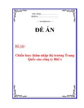 Đề án Phân tích chiến lược thâm nhập thị trường Trung Quốc của công ty Biti’s
