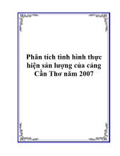 Đề tài Quá trình phân tích tình hình thực hiện sản lượng của cảng Cần Thơ năm 2007