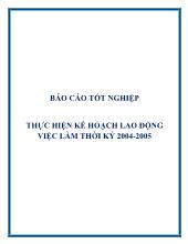 Đề tài Thực hiện kế hoạch lao động việc làm thời kỳ 2004-2005