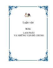 Luận văn Đầ tài lạm phát và những vấn đề chung