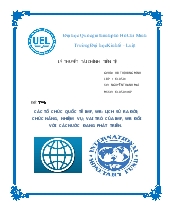 Đề tài Các tổ chức quốc tế IMF, WB - Lịch sử ra đời, chức năng, nhiệm vụ, vai trò của IMF, WB đối với các nước đang phát triển