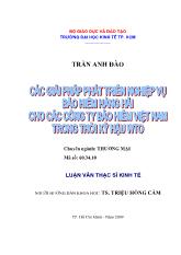 Luận văn Các giải pháp phát triển nghiệp vụ bảo hiểm hàng hải cho các công ty bảo hiểm Việt Nam trong thời kỳ hậu WTO