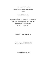 Luận văn Giải pháp nâng cao năng lực cạnh tranh cho các doanh nghiệp may TP Hồ Chí Minh