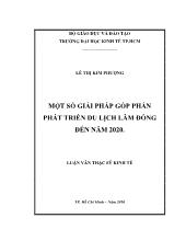 Luận văn Một số giải pháp góp phần phát triển du lịch Lâm Đồng đến năm 2020