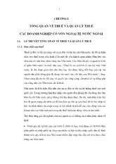 Luận văn Nâng cao hiệu quả quản lý thuế đối với các doanh nghiệp có vốn đầu tư nước ngoài tại TP Hồ Chí Minh