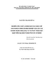 Luận văn Nghiên cứu chất lượng dịch vụ cung cấp cho khách hàng doanh nghiệp của các chi nhánh ngân hàng đầu tư và phát triển Việt Nam trên địa bàn Thành phố Hồ Chí Minh