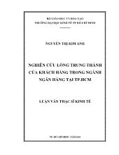 Luận văn Nghiên cứu lòng trung thành của khách hàng trong ngành ngân hàng tại TP HCM