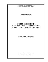 Luận văn Nghiên cứu mô hình năng lực cạnh tranh động của công ty TNHH Siemens Việt Nam