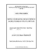 Luận văn Những vấn đề đặt ra cho quá trình tự do hóa tài khoản vốn của Việt Nam
