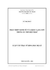 Luận văn Phát triển kinh tế cửa khẩu Lạng Sơn trong xu thế hội nhập