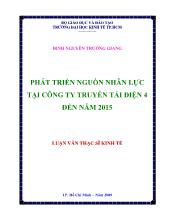 Luận văn Phát triển nguồn nhân lực tại công ty truyền tải điện 4 đến năm 2015
