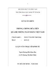 Luận văn Phòng, chống rửa tiền qua hệ thống ngân hàng Việt Nam