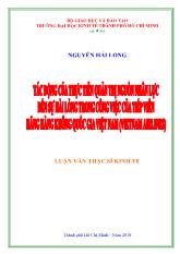 Luận văn Tác động của thực tiễn quản trị nguồn nhân lực đến sự hài lòng trong công việc của tiếp viên hãng hàng không quốc gia Việt Nam Vietnam Airlines