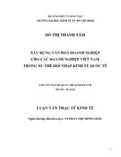 Luận văn Xây dựng văn hoá doanh nghiệp cho các doanh nghiệp Việt Nam trong xu thế hội nhập kinh tế quốc tế