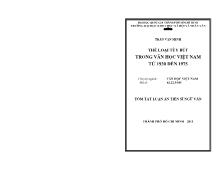 Luận án Thể loại tùy bút trong văn học Việt Nam từ 1930 đến 1975