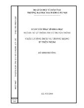 Luận văn Chất lượng dịch vụ trong mạng IP trên WDM