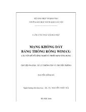 Luận văn Mạng không dây băng thông rộng WiMAX: Các vấn đề về công nghệ và triển khai ứng dụng