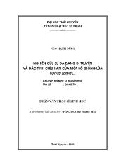 Luận văn Nghiên cứu sự đa dạng di truyền và đặc tính chịu hạn của một số giống lúa (Oryza sativa L.)