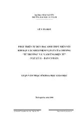 Luận văn Phát triển tư duy học sinh trung học phổ thông miền núi khi dạy các khái niệm vật lý của chương “từ trường” và “cảm ứng điện từ” (vật lý 11 – ban cơ bản)