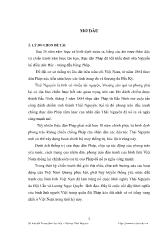 Luận văn Phong trào đấu tranh chống thực dân Pháp ở tỉnh Thái Nguyên trong thời kỳ 1884 - 1918