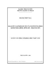 Luận văn Sli, lượn và lễ hội Oóc Pò của ngƣời Nùng Phàn Slình ở Hoà Bình - Đồng Hỷ - Thái Nguyên