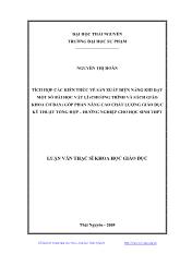 Luận văn Tích hợp các kiến thức về sản xuất điện năng khi dạy một số bài học vật lí (chương trình và sách giáo khoa cơ bản) góp phần nâng cao chất lượng giáo dục kỹ thuật tổng hợp – hướng nghiệp cho học sinh trung học phổ thông