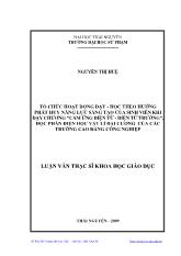 Luận văn Tổ chức hoạt động dạy - Học theo hƣớng phát huy năng lực sáng tạo của sinh viên khi dạy chương 