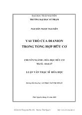 Luận văn Vai trò của đianion trong tổng hợp hữu cơ